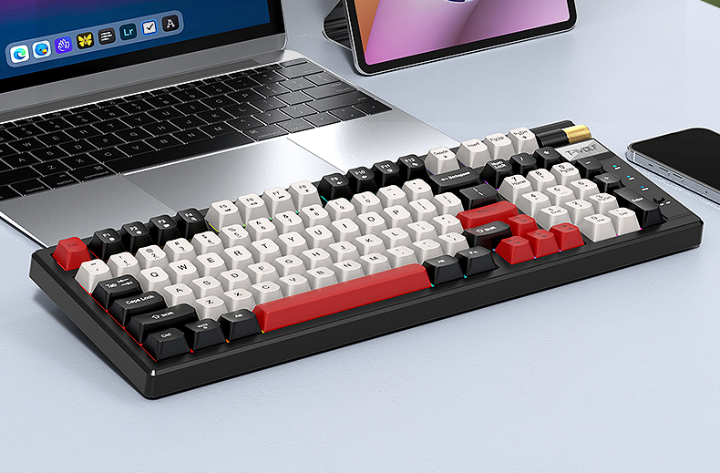 Bàn Phím Cơ Không Dây T-WOLF T70 Red Switch LED RGB – Hàng Chính Hãng