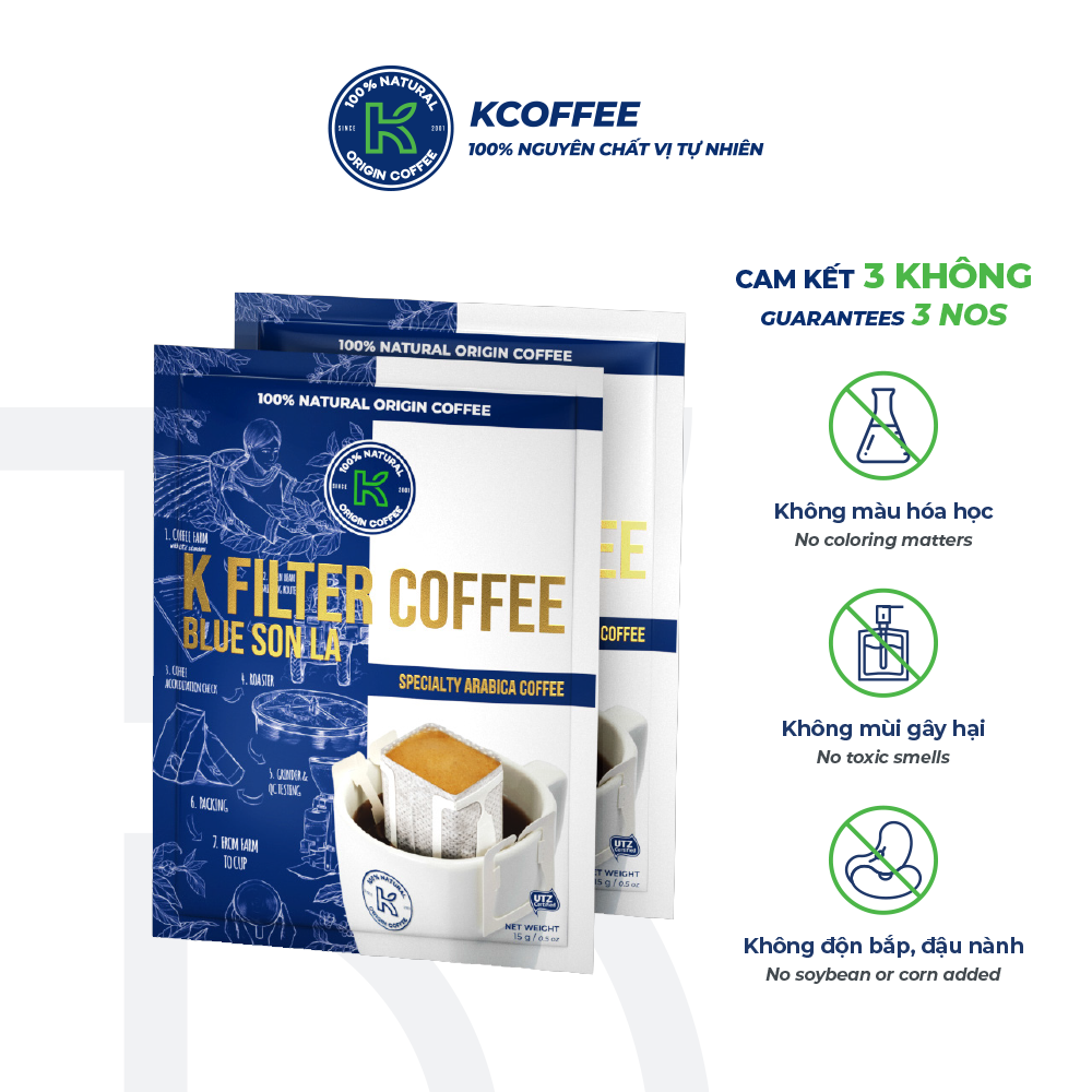 Cà phê phin giấy Filter Blue Sơn La thương hiệu K-Coffee 105g