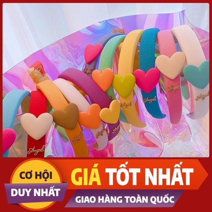 Cài chằn bông tim phối chữ màu pastel loại xịn cực sang - Nunam shop