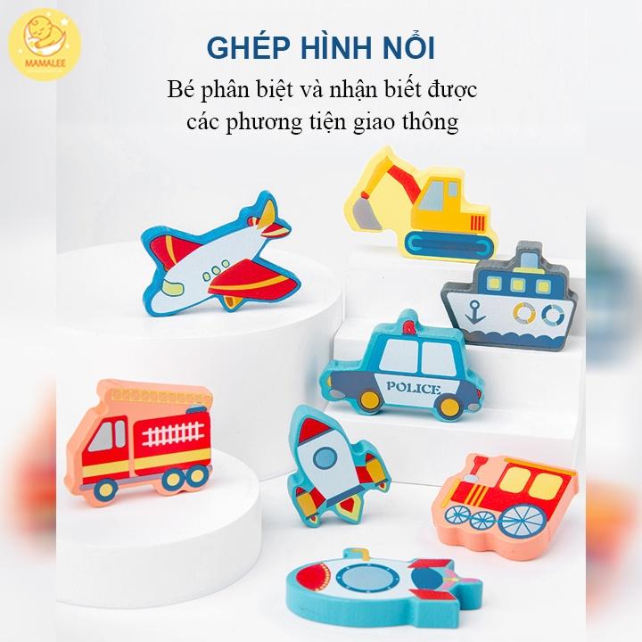 Bộ Bảng Gỗ Câu Cá Và Ghép Hình Phương Tiện Kèm Chữ Cái, Chữ Số, Hình Học - Đồ Chơi Giáo Dục