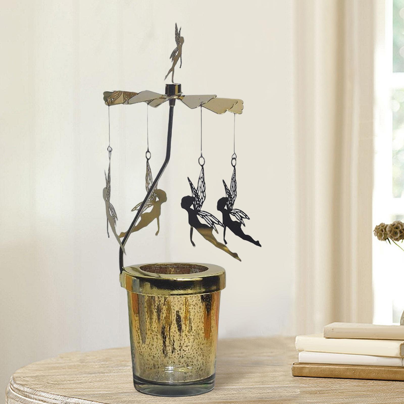 Candle Holder Tea Light Holder Rotating Candlestick for Holiday
