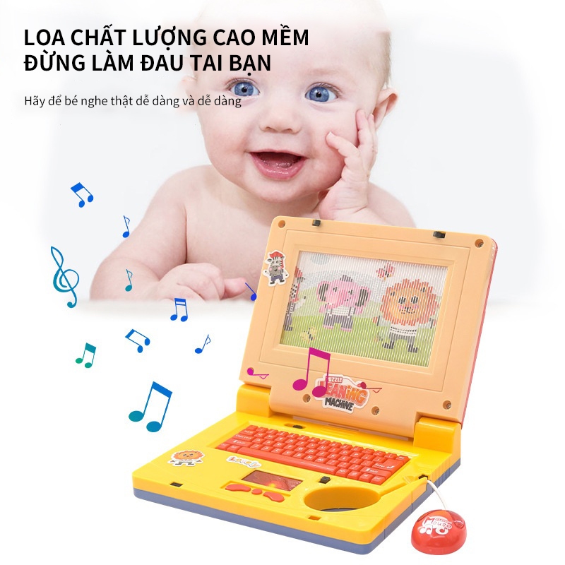 Đồ Chơi Máy Tính Laptop Cho Bé,  Có Chuột Kèm Đèn Led Phát Nhạc Giúp Dục Sớm Tránh Xa ĐT Cho Trẻ Em
