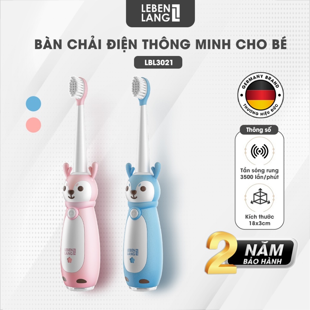 Bàn chải điện thông minh cho bé Sothing Lebenlang LBL3021 thiết kế đáng yêu, chống thấm nước, 3 chế độ làm sạch- Hàng chính hãng