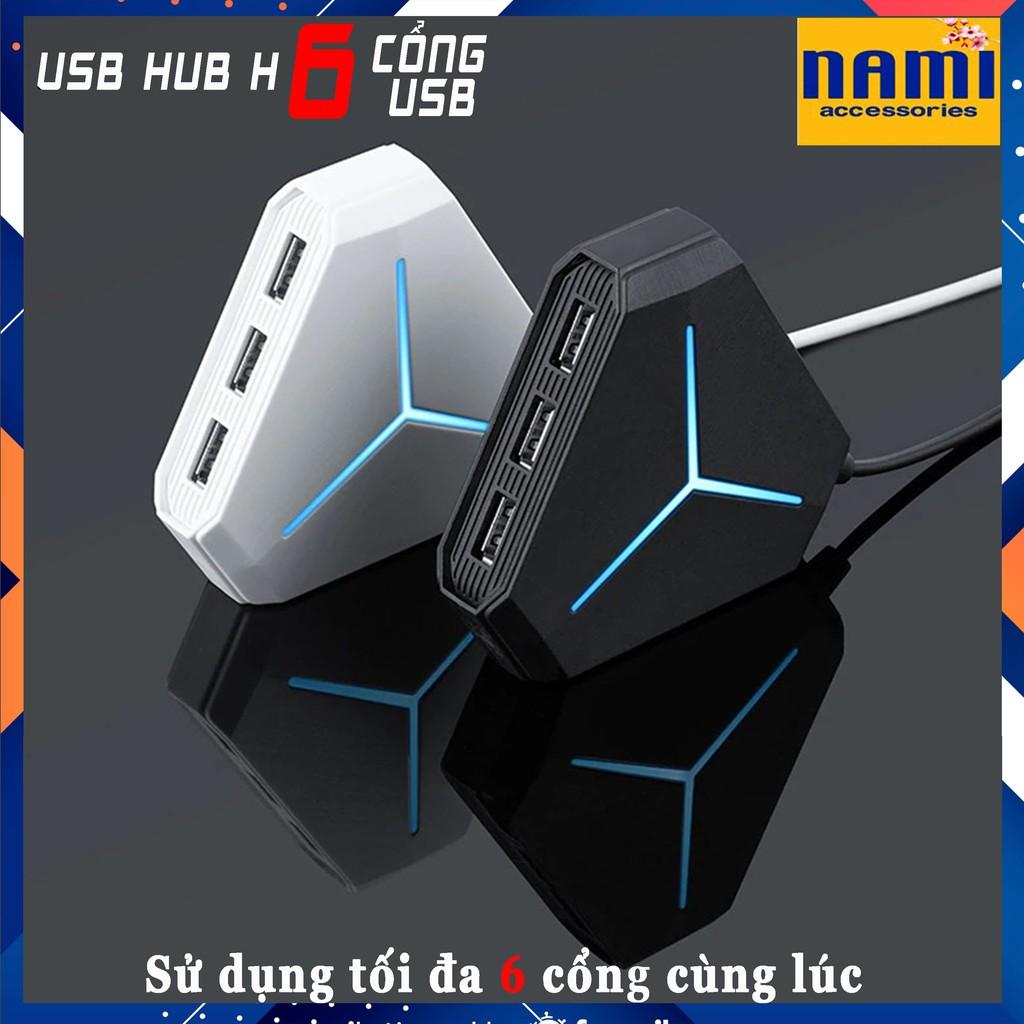 Bộ Chia USB 6 Cổng, USB Hub 6 Cổng Tiện Dụng Có Đèn LED Báo Hiệu