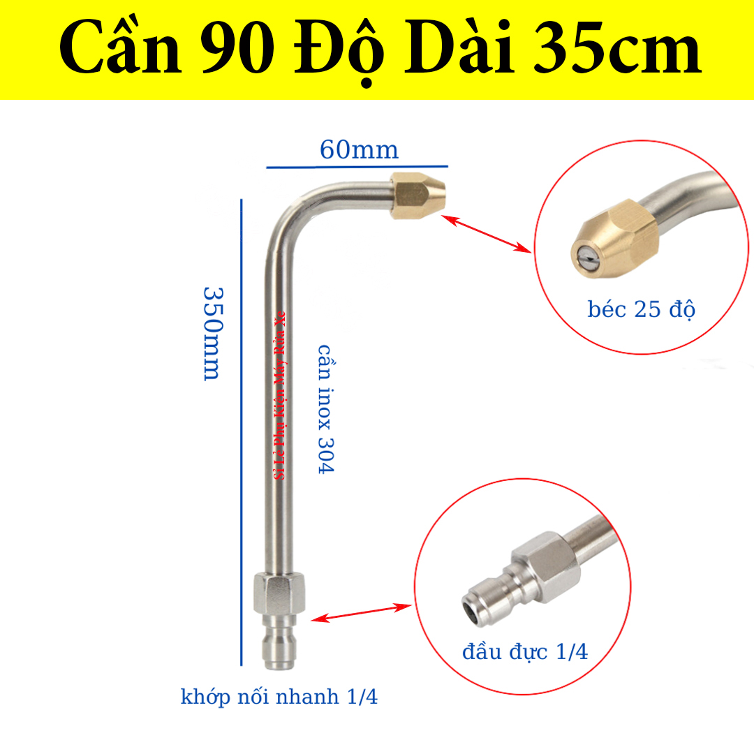 Cần xịt vệ sinh máy lạnh điều hòa dạng cong gắn dây rửa xe ren 22mm thông dụng