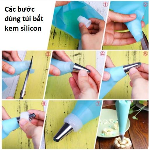 Túi tam giác làm bánh, túi bắt kem silicon loại tốt nhiều kích thước