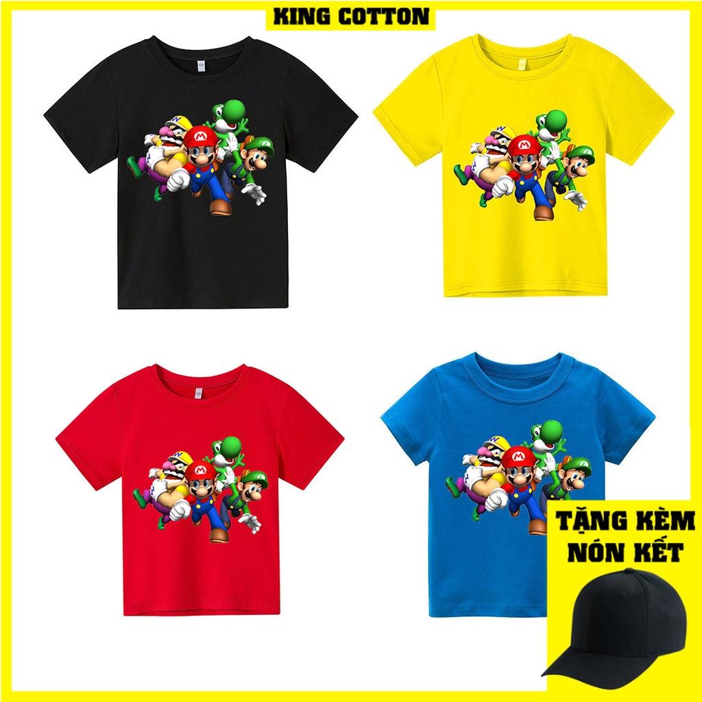 Áo thun trẻ em biệt đội mario Có size người lớn, King Cotton