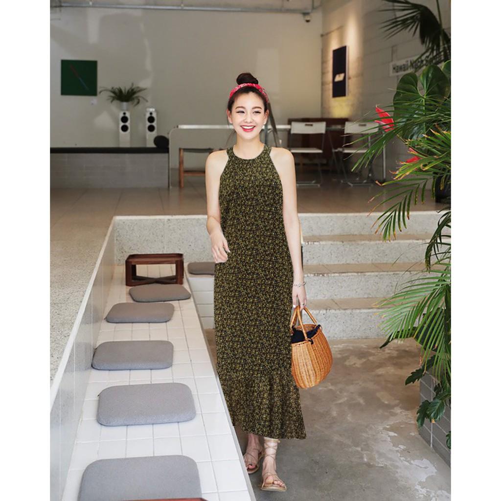 Váy Đầm Nữ Cổ Yếm Hoa Nhí - MH038