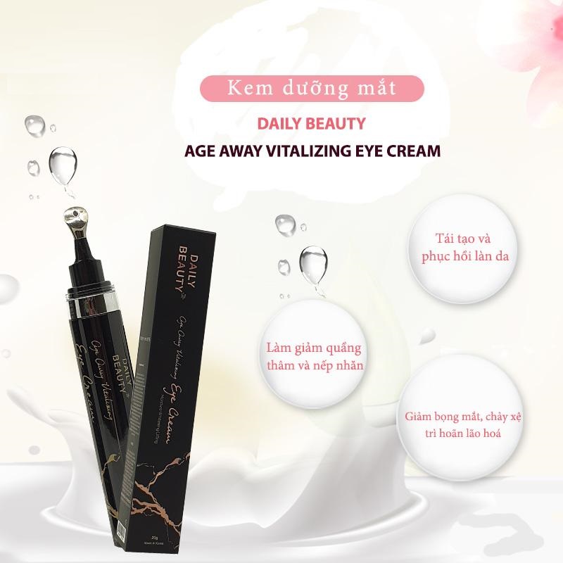 Combo 3 hộp Kem dưỡng mắt Daily Beauty Age Away Vitalizing Eye Cream sản phẩm nhập khẩu chính ngạch Hàn Quốc