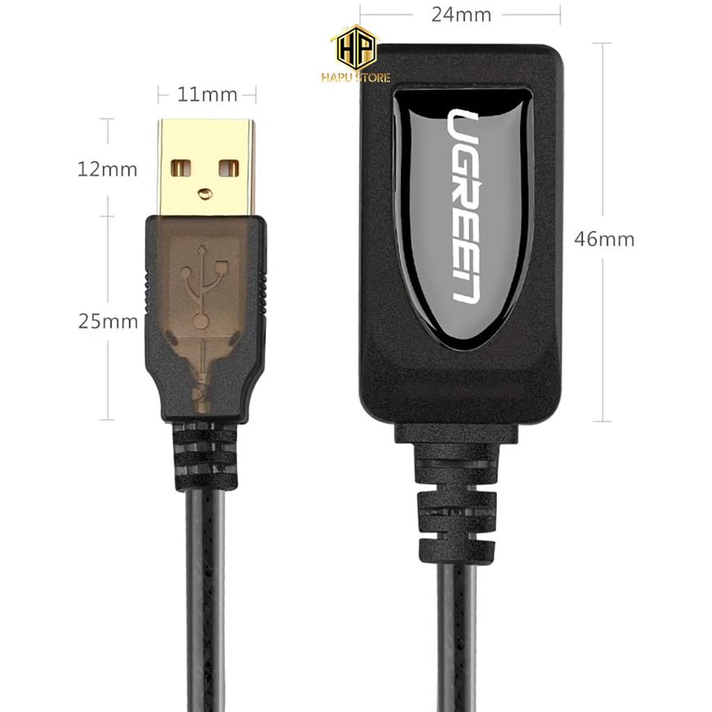 Cáp nối dài USB Ugreen 10323 chuẩn USB 2.0 dài 15m chính hãng - Hàng Chính Hãng