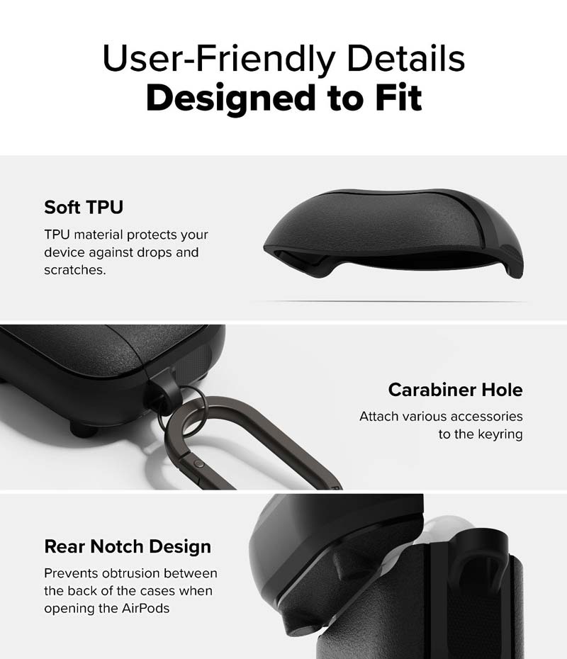 Vỏ ốp dành cho AirPods 4 RINGKE Onyx Magnetic - Hàng Chính Hãng