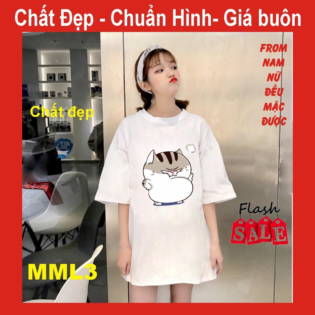 áo thun mèo cat ami bụng bự M7,UNI SIZE FREE SIZE ,tay lỡ