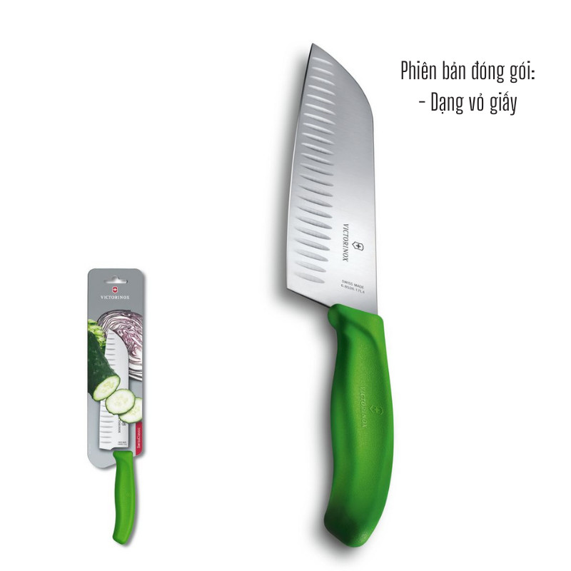 Dao Bếp Victorinox Santoku 17cm Cạnh Sáo Cán Nhựa Nhiều Màu - Thụy Sỹ (Hàng Chính Hãng)