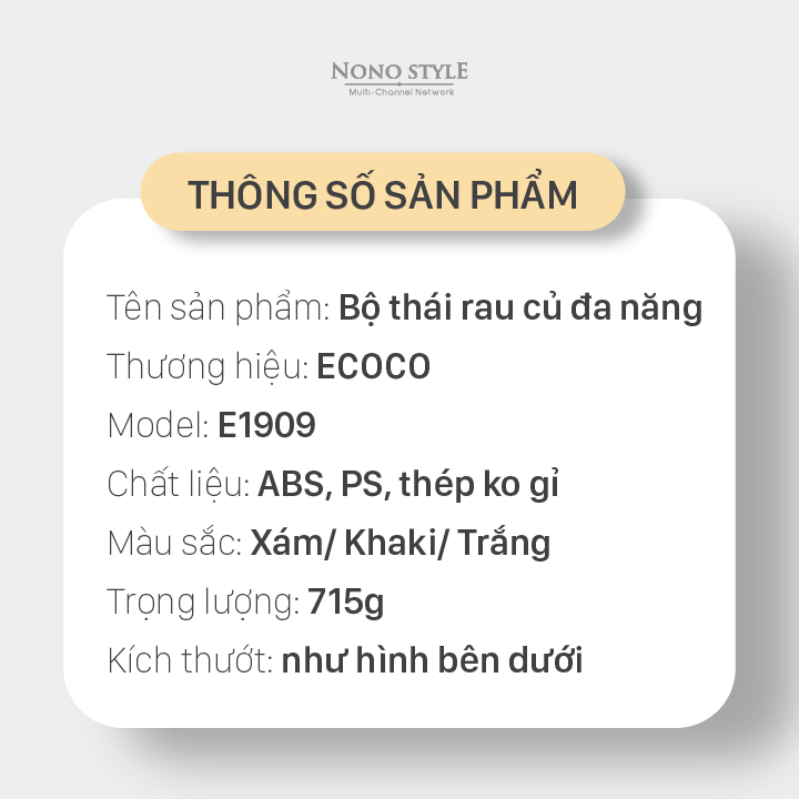 Bộ Thái Rau Củ Đa Năng ECOCO - Hàng Chính Hãng