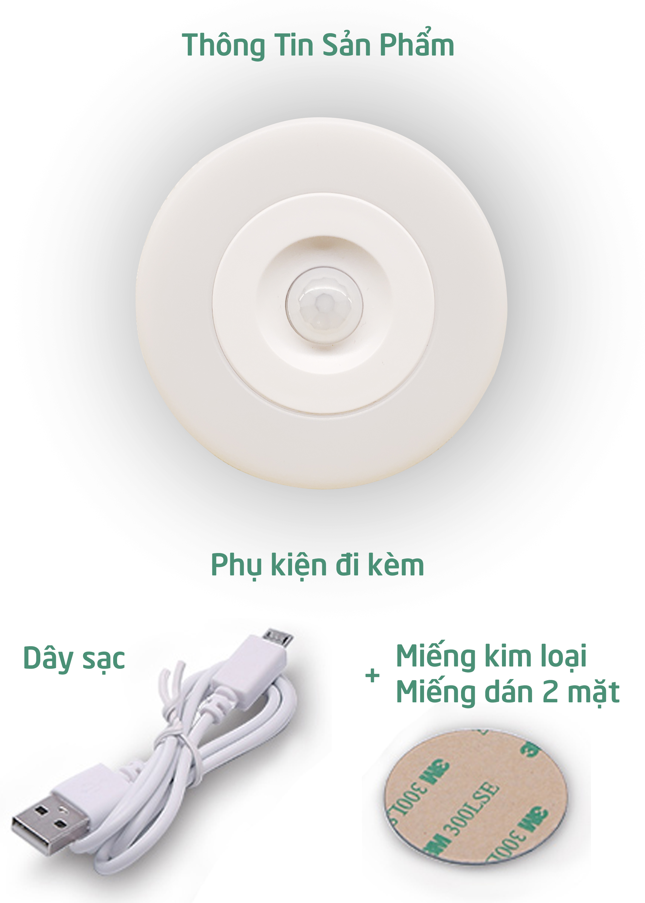 Đèn ngủ cảm ứng hồng ngoại sạc pin - Công suất 0.6W