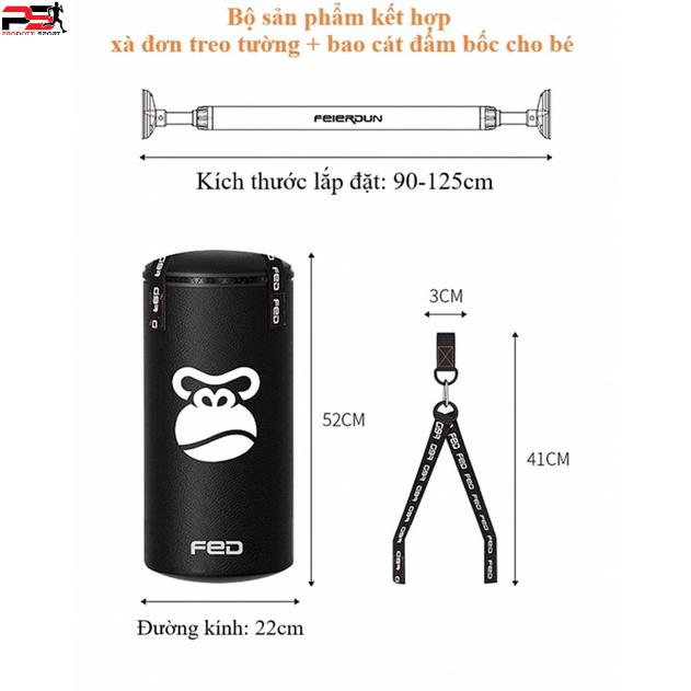 Bao đấm,bao cát boxing treo xà cho bé FED-XM0115 phản xạ da PU bền đẹp