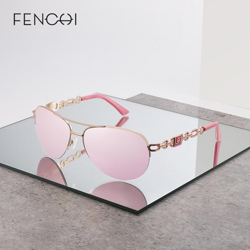 FENCHI Hồng Kính Mát Nữ Phi Công 2021 Hồ Nữ Mặt Trời Gasses UV 400 Màu Trắng Bóng Zonnebril Dames Oculos Feminino De Sol