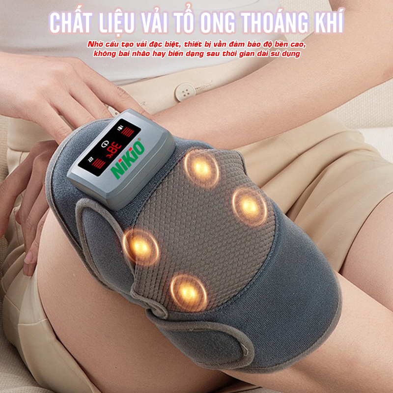 Máy massage đầu gối, vai, khớp gối Nikio NK-185D - Công nghệ rung nóng, giảm đau khớp gối