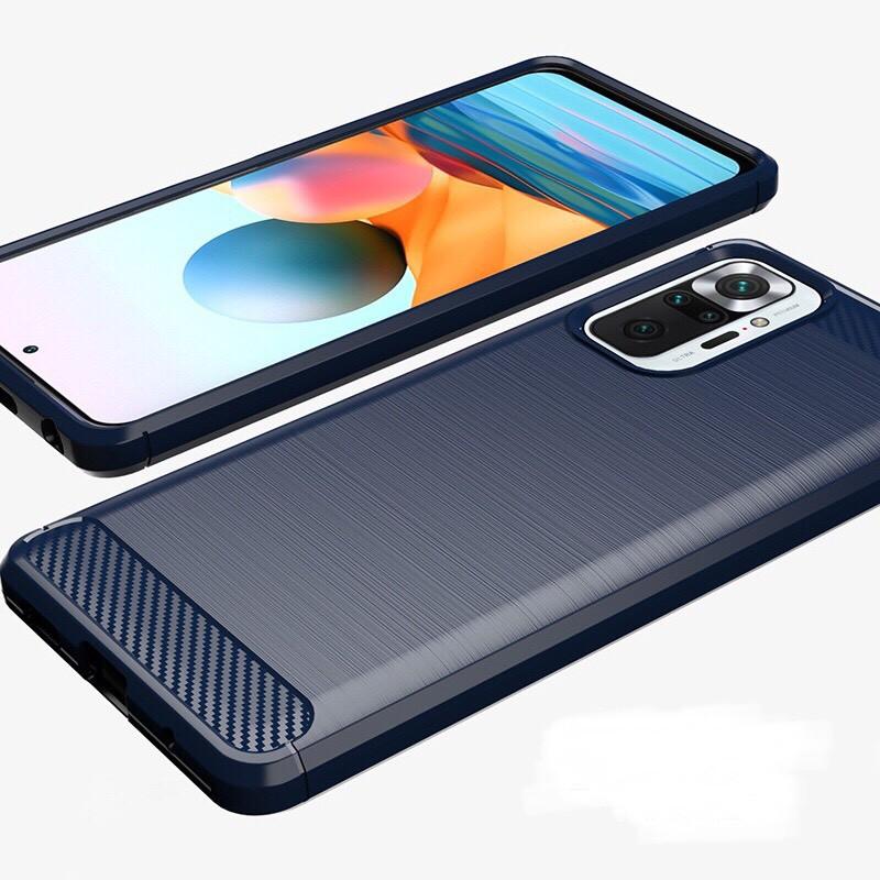 Ốp lưng dẻo dành cho điện thoại Xiaomi Redmi Note 10 / Note 10 pro vân sợi cacbon chống sốc Rugger Amor