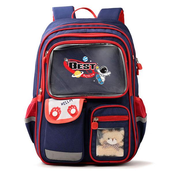 Ba Lô Học Sinh - Mr.Vui 1074 - Màu Xanh Đen + Đỏ