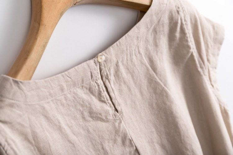 Đầm linen công sở dáng suông, kèm dây thắt eo, phong cách trẻ trung CS84