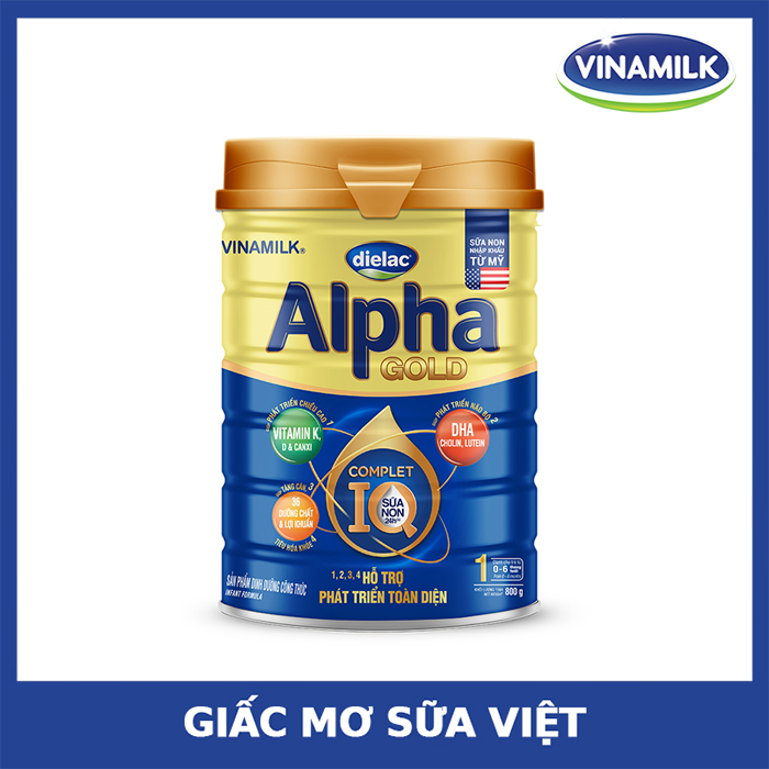 Sữa bột Vinamilk Dielac Alpha Gold 1 800g