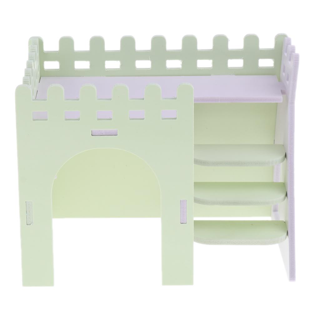 Hamster Guinea Pig House Hideout Playground Exercise Toy With Ladder Pink