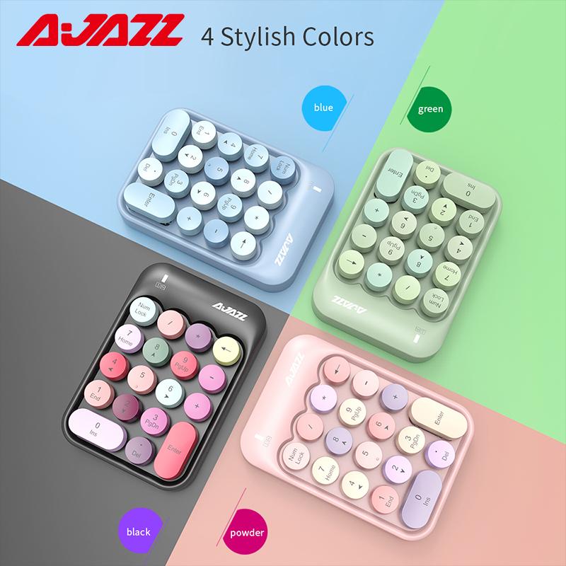 Bàn Phím Ajazz AK18 Nhiều Màu Sắc 18 Phím Không Dây Bàn Phím Số 2.4G USB Mini Di Động Số Máy Tính Kỹ Thuật Số Bàn Phím Máy Tính Để Bàn PC Laptop