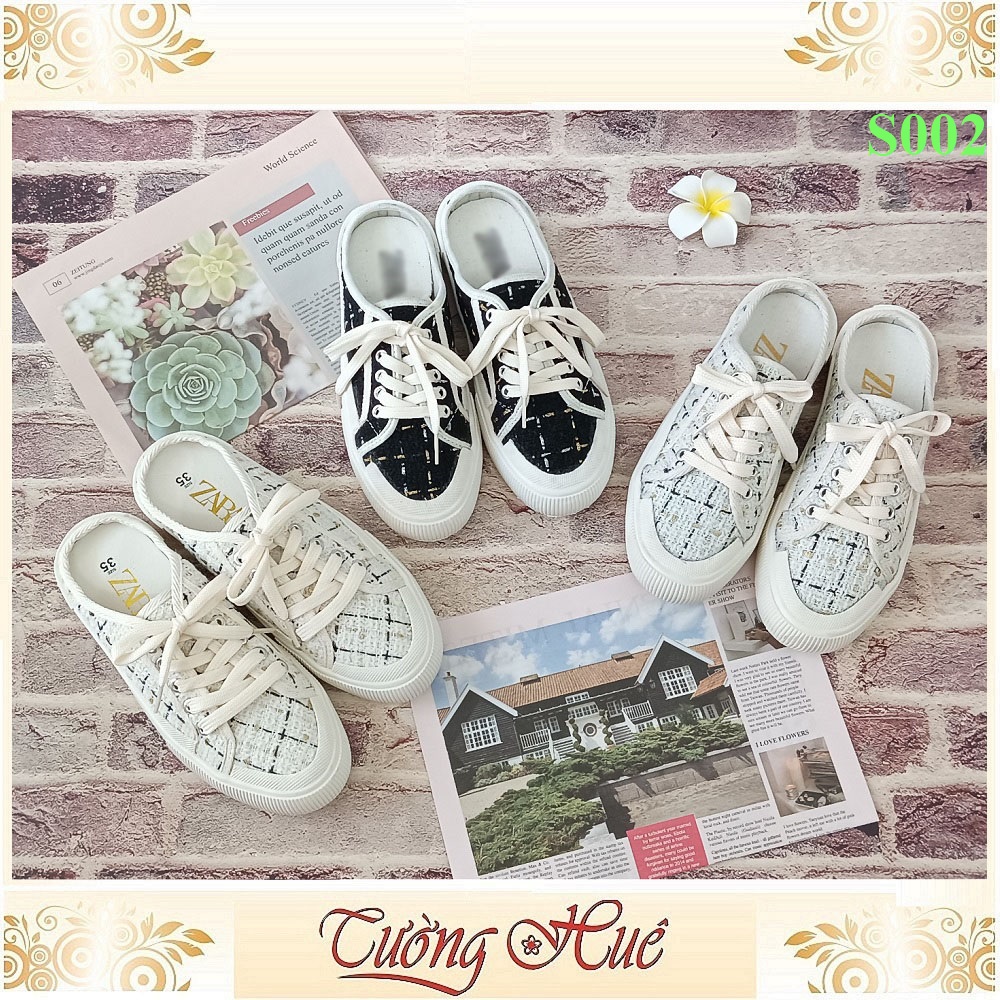 Giày Sục Bít Mũi Buộc Dây Nữ Tính - Hàng Quảng Châu - S002