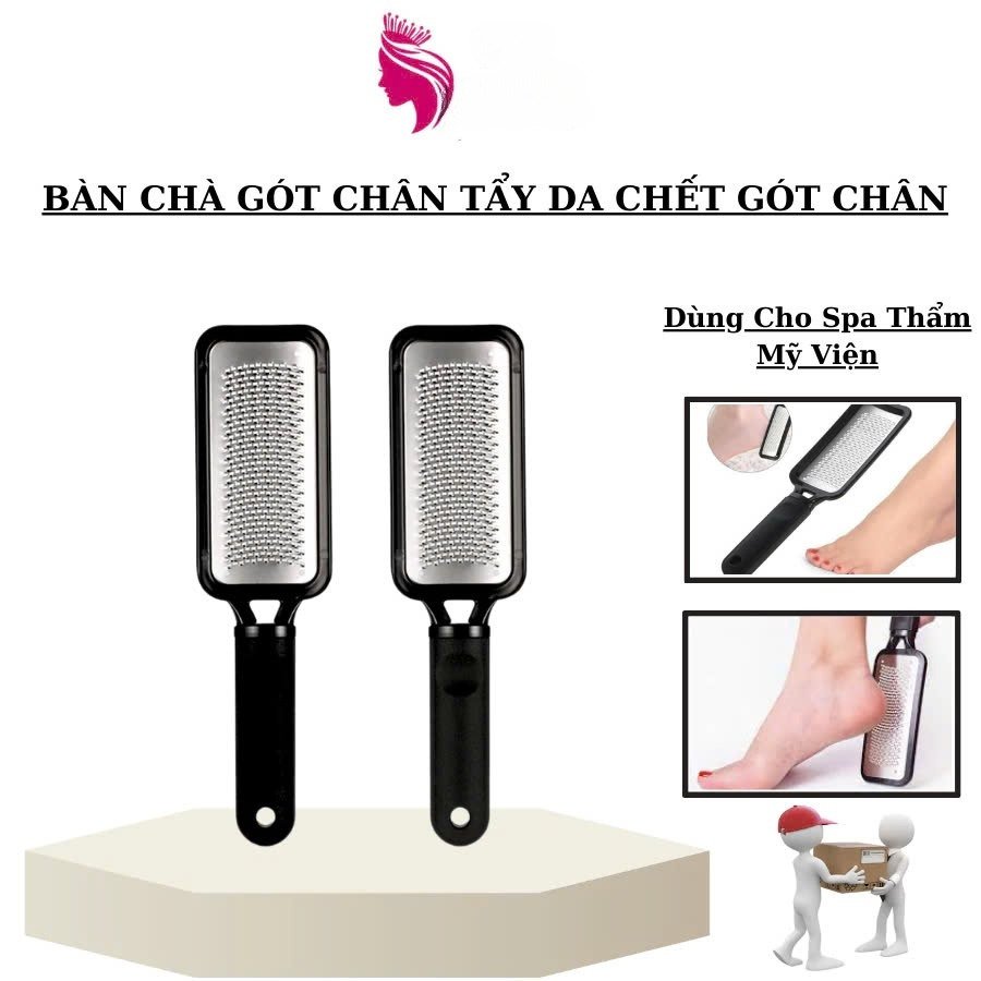 Dụng Cụ Mài Chà Gót Chân Tẩy Da Chết Inox vân xịn sò Cây Chà Gót Inox