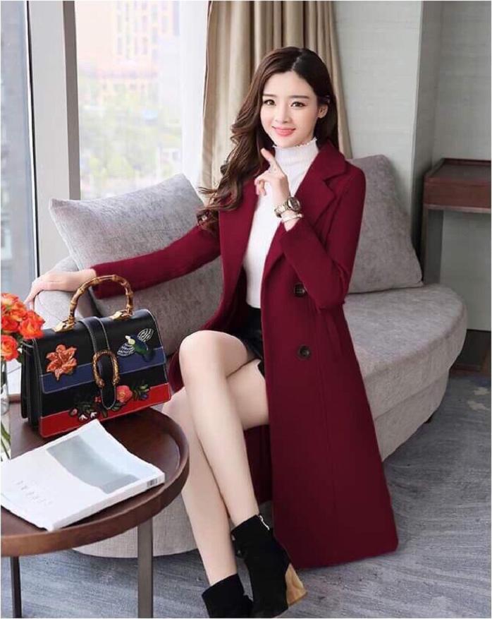 ÁO KHOÁC DẠ CỔ VEST DÁNG DÀI 4 NÚT MSP027