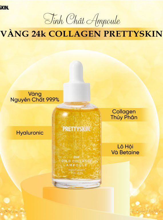 Tinh Chất Ampoule Vàng 24k Collagen Prettyskin 50ml