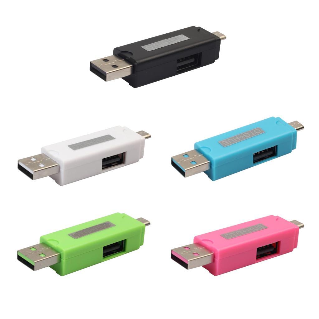 Micro USB OTG HUB Adapter TF Card Reader for Smartphone and Tablet black