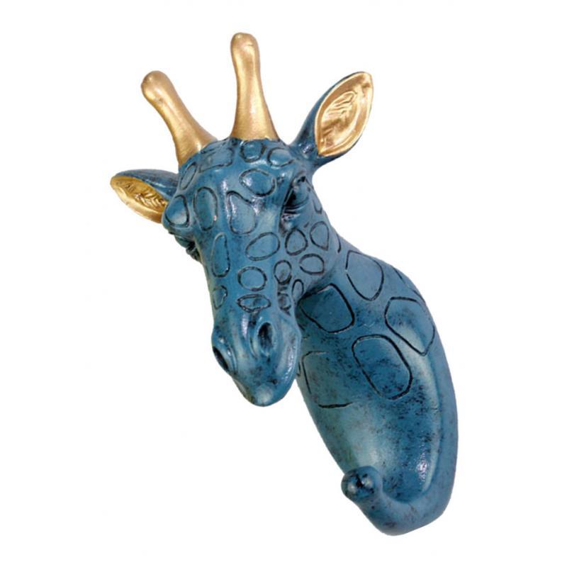 3Pcs Resin Animal Giraffe Head Hook Bags Purse Towels Coat Key Wall Hanger