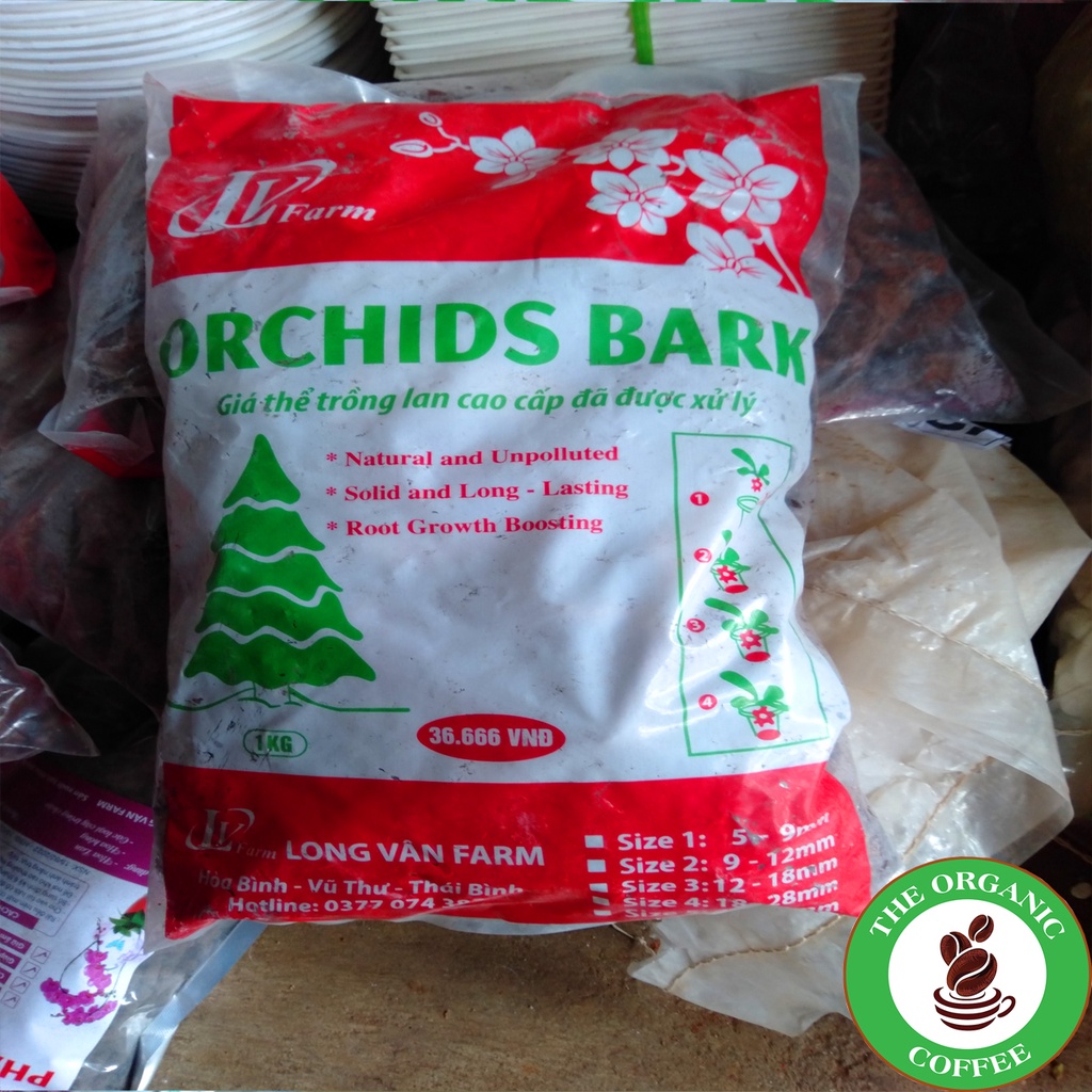 Vỏ thông các size lớn dành cho kiểng lá, gói 1kg
