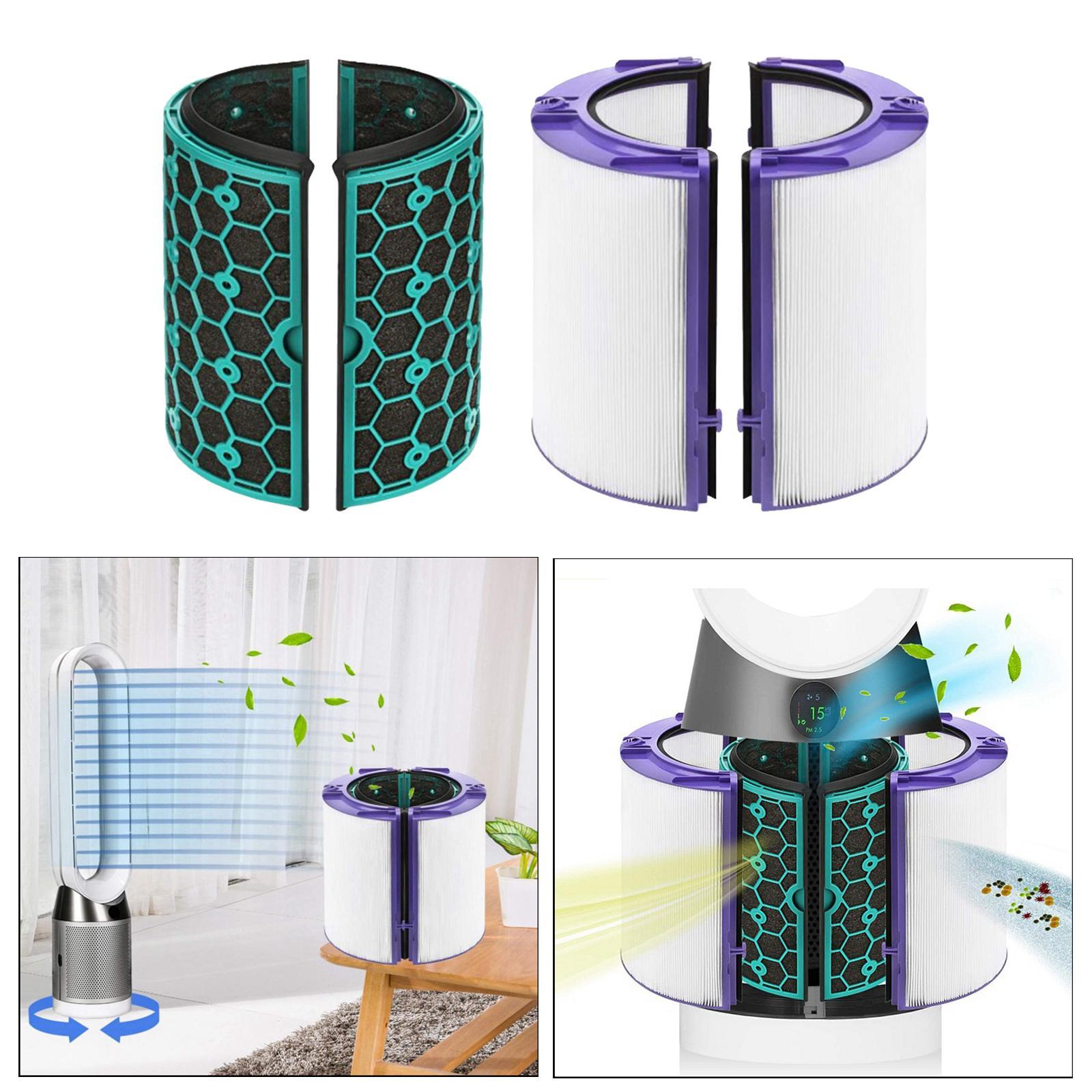 4x Glass HEPA Filter & Activated Carbon Filter for Dyson HP04 HP05