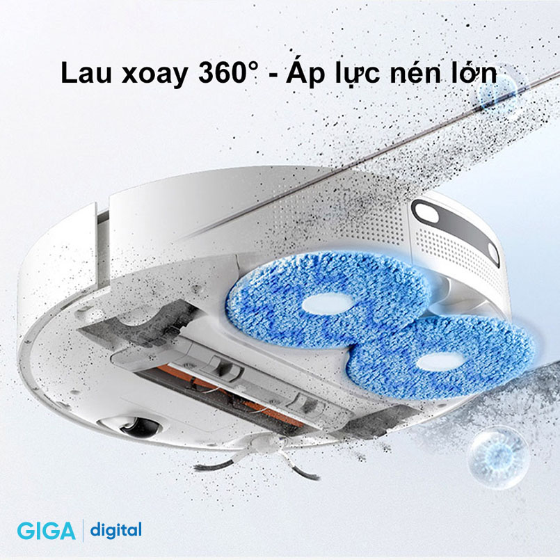 Robot Hút Bụi Lau Nhà DREAME L10 Prime Giặt Giẻ Lau Sấy Khô Tự Động, Khử Khuẩn Tia Ion Bạc, Kết Nối App Mihome, Tự Động Nâng Thảm Công Nghệ Làm Sạch Tự Bơm Nước, Lực Hút 4000 Pa,  Pin 5200 mAh - Hàng Chính Hãng