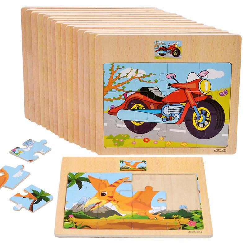 COMBO 10 tranh xếp hình gỗ 12 miếng puzzle - Đồ chơi giáo dục thông minh trẻ em