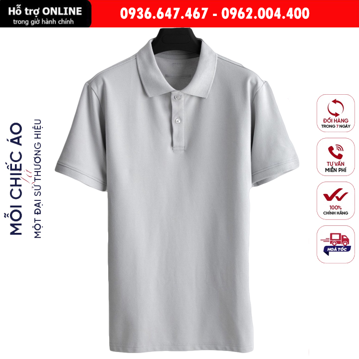 Áo thun nam POLO trơn vải cá sấu cotton cao cấp ngắn tay cực sang trọng