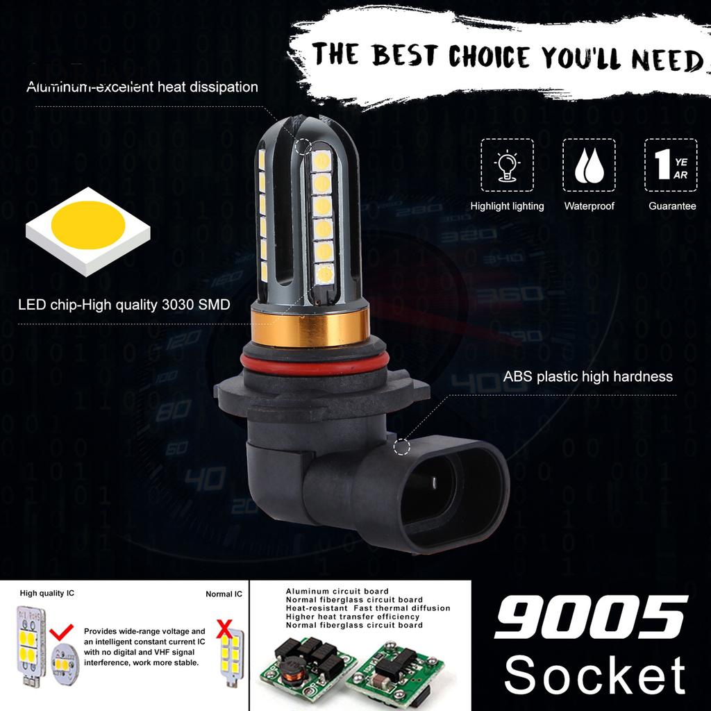 2 Đèn Pha 9005 9006 360 Độ Siêu Sáng Cho Xe Hơi