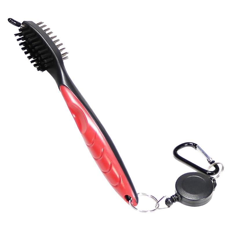 Bàn chải làm sạch câu lạc bộ hai mặt có thể thu vào Golf Club Groove Cleaner for Golf Color: Black