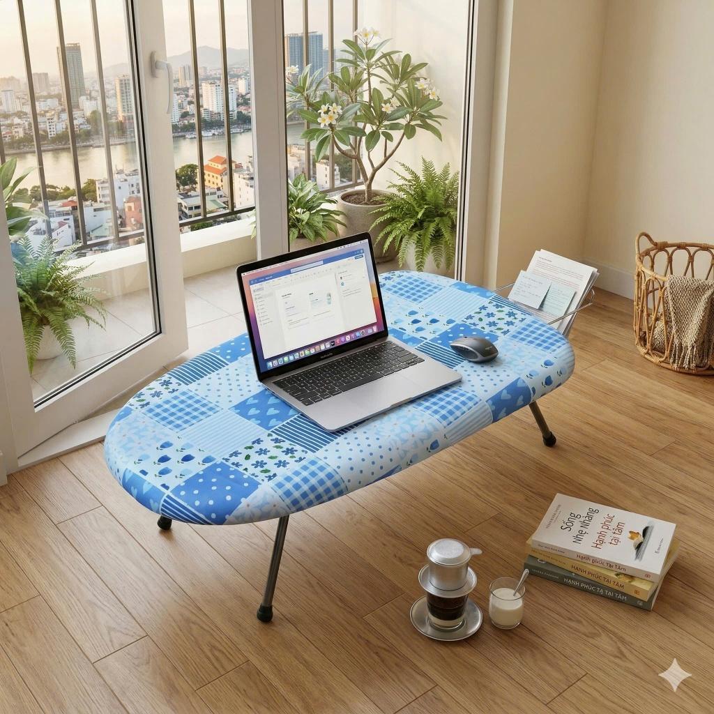 Bàn Ủi Quần Áo Gấp Gọn Lót Vải Chống Bỏng, Cầu Để Là Khô Quần Áo Dáng Ngồi Tiện lợi -mầu ngẫu nhiên