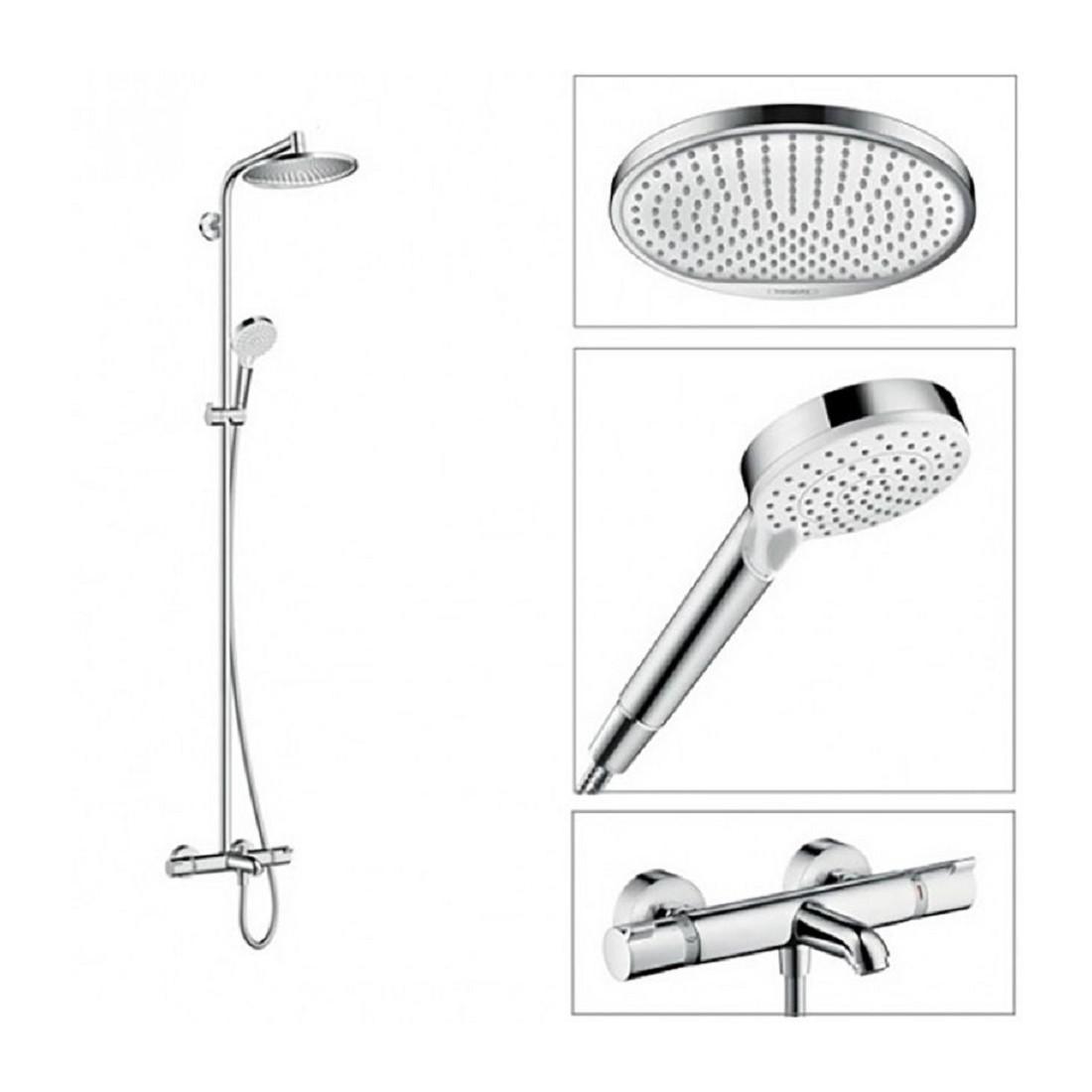 [MADE IN GERMANY]Bộ Sen Vòi Hansgrohe 27320000 Crometta S 240, Chất Liệu Thép Không Gỉ Cao Cấp, Sang Trọng