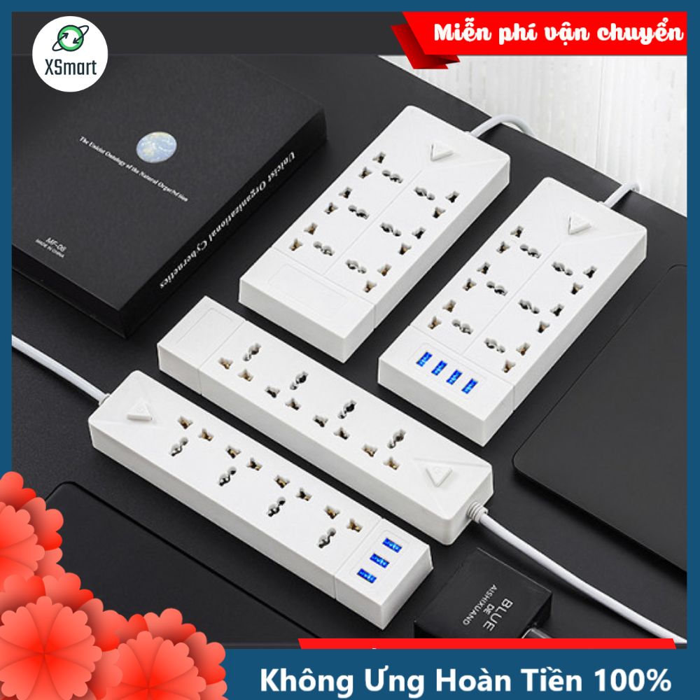 Ổ Cắm Điện Đa Năng Chịu Tải 2500w Cắm Mọi Thiết Bị Tích Hợp Cổng USB 5V Tiện Lợi Dây Dài 2,8 Mét Chống Cháy Nổ Cực An Toàn -Hàng Chính Hãng