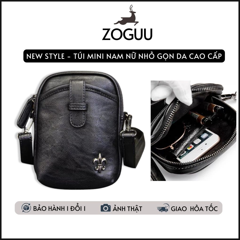 Túi đeo chéo da nam nữ mini Hàn Quốc nhỏ gọn đi học, đi chơi đẹp thời trang thanh lịch BAM049