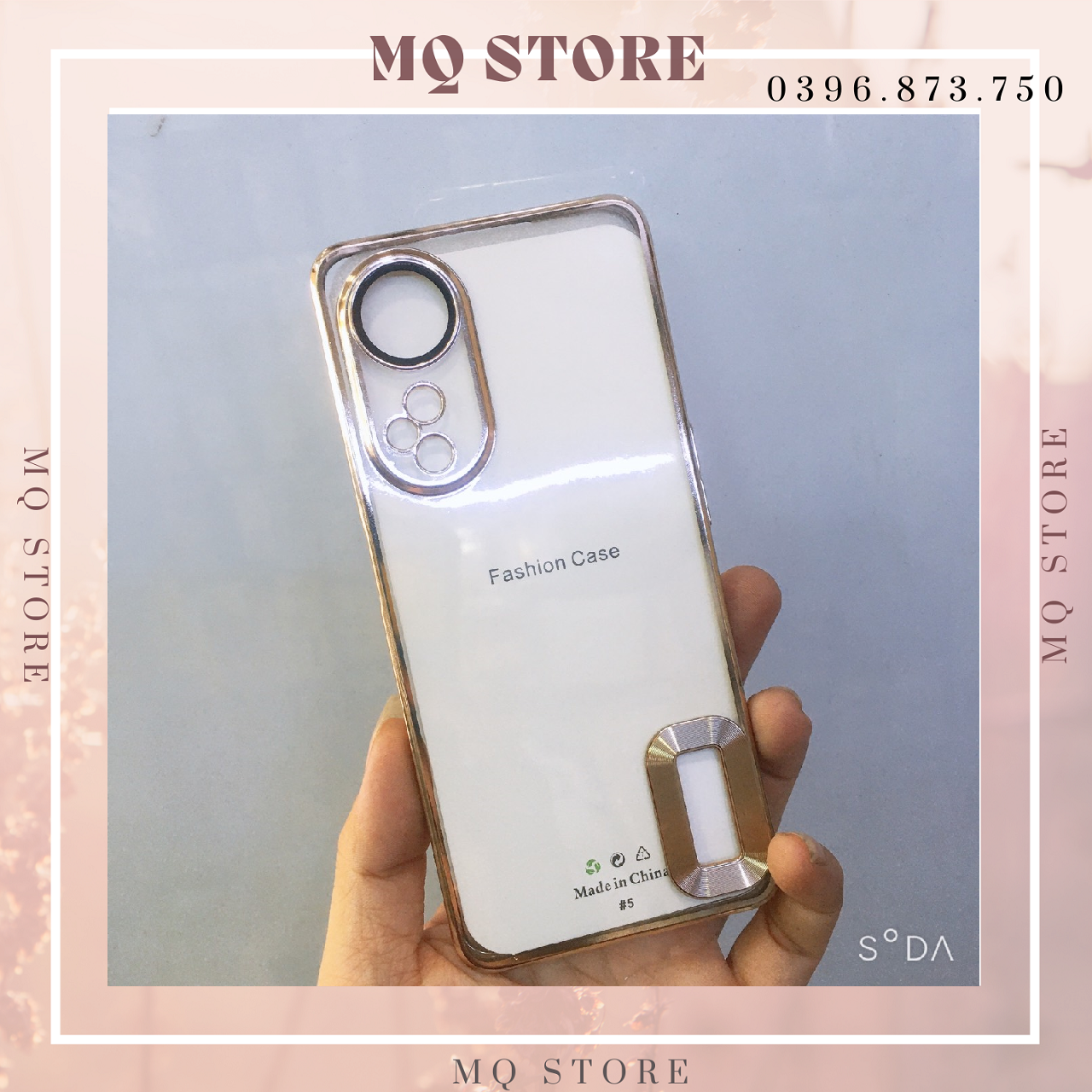 Ốp lưng cho Oppo A98 5G lưng trong viền màu cạnh vuông bảo vệ camera