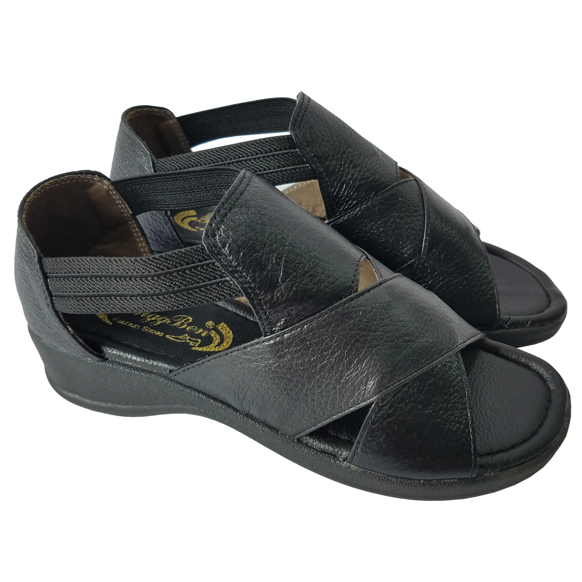 Giày Sandal Nữ Da Bò Thật Biggben Cao Cấp Sdn93 - Đen - 36