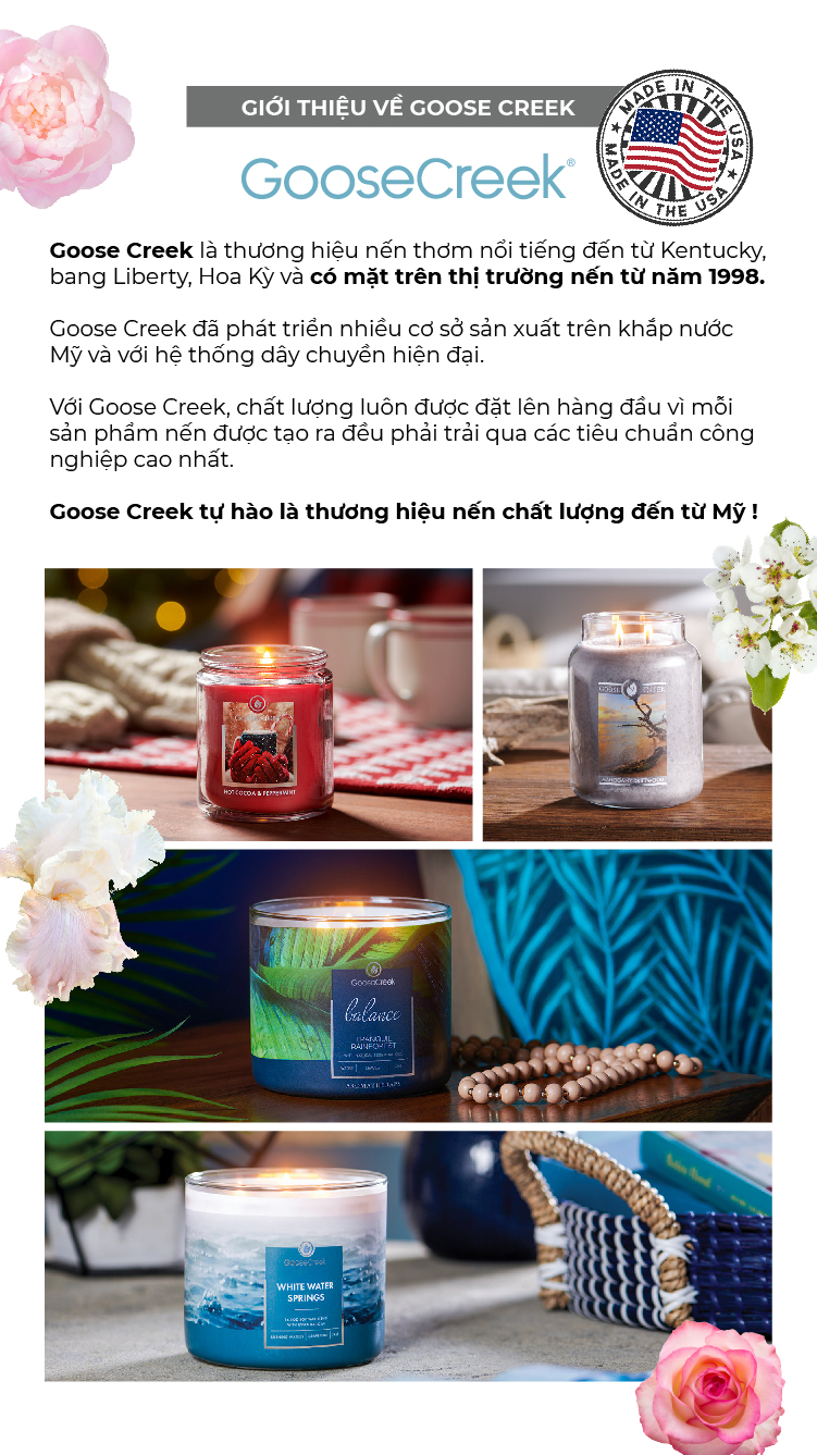 Nến ly 3 bấc sáp đậu nành Goose Creek - Minted Eucalyptus