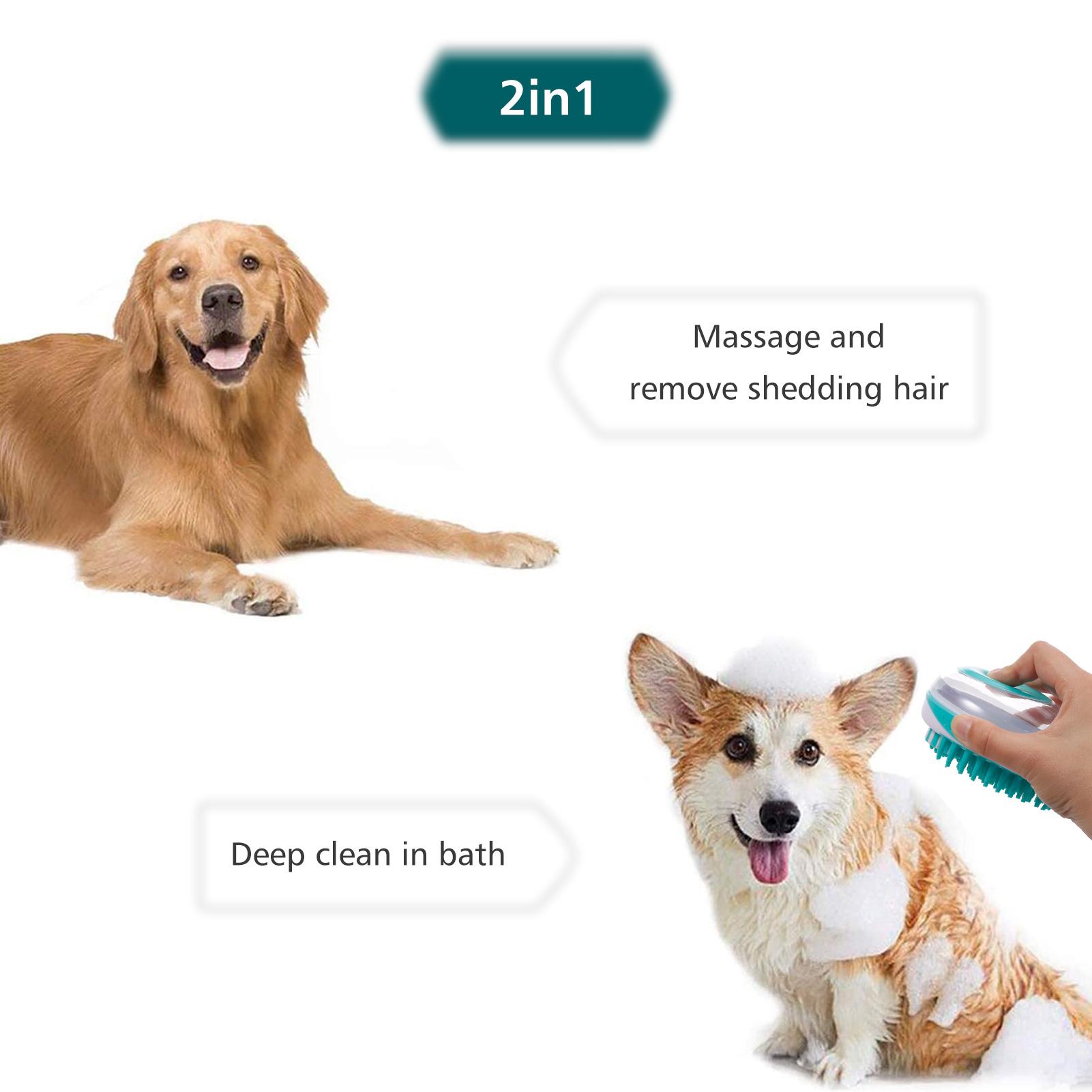 2 trong 1 Bàn chải lông, tắm, massage cho thú cưng