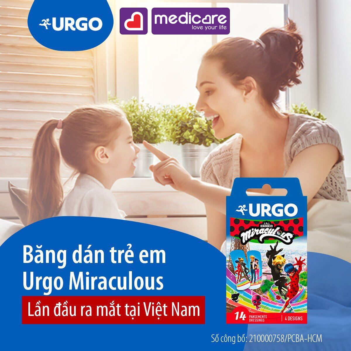 Băng cá nhân Urgo Miraculous 2.5x7.2 Hộp 14 miếng